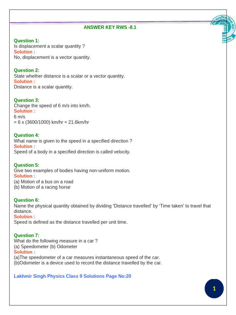 Physics Displacement and Speed Concepts | PDF | Velocity | Acceleration
