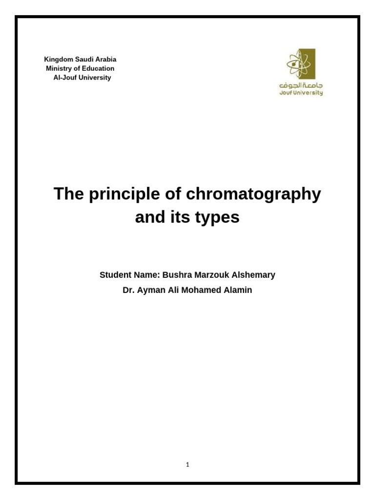 The Principle of Chromatography and Its Types | PDF