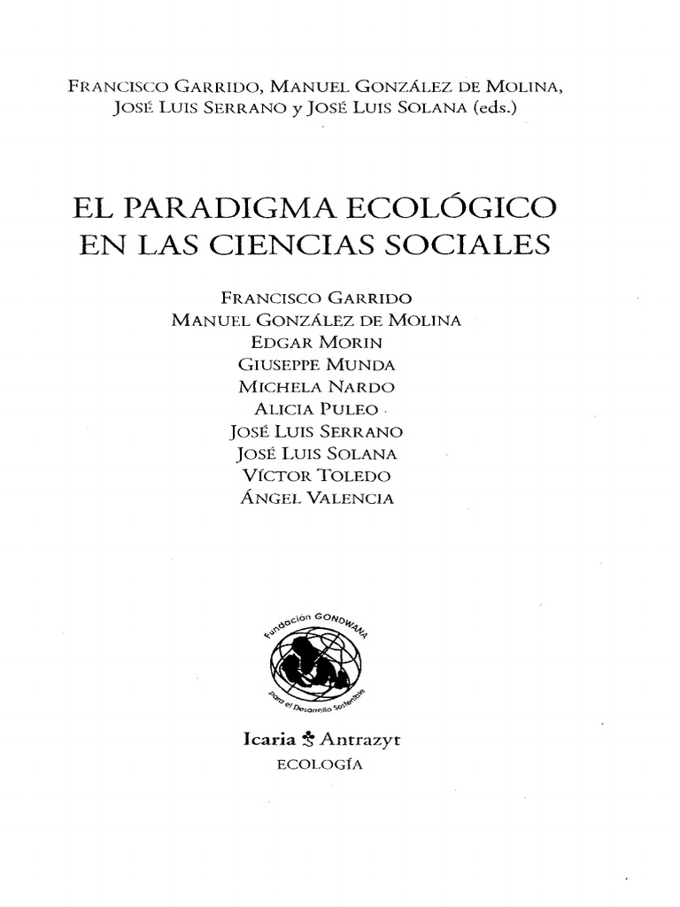 Garrido Et Al - El Paradigma Ecológico en Las Ciencias Sociales | PDF
