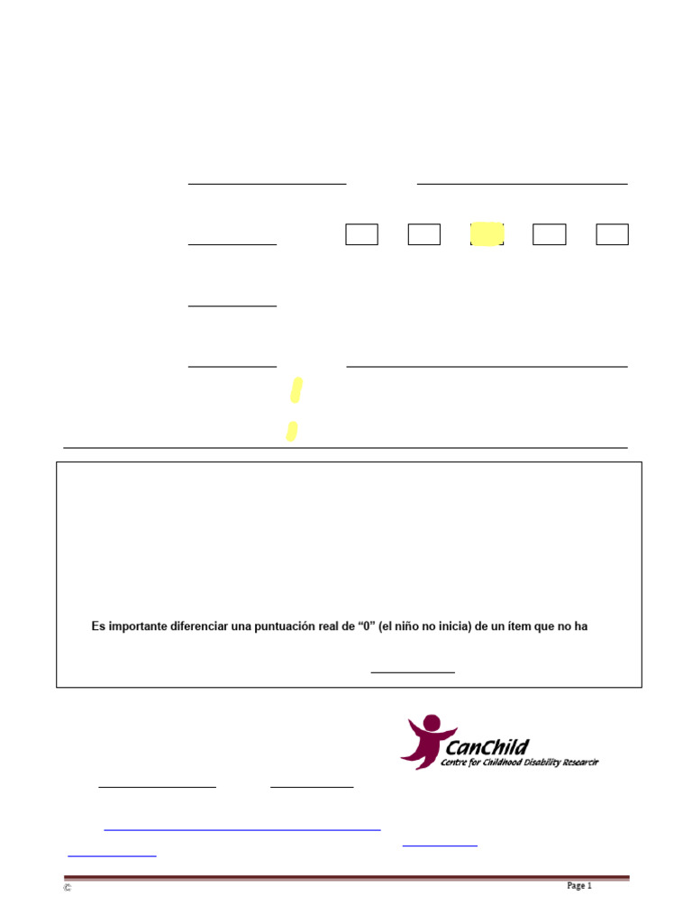 GROSS MOTOR FUNCTION MEASURE HOJA PUNTUACIÓN (Versión Española) | PDF