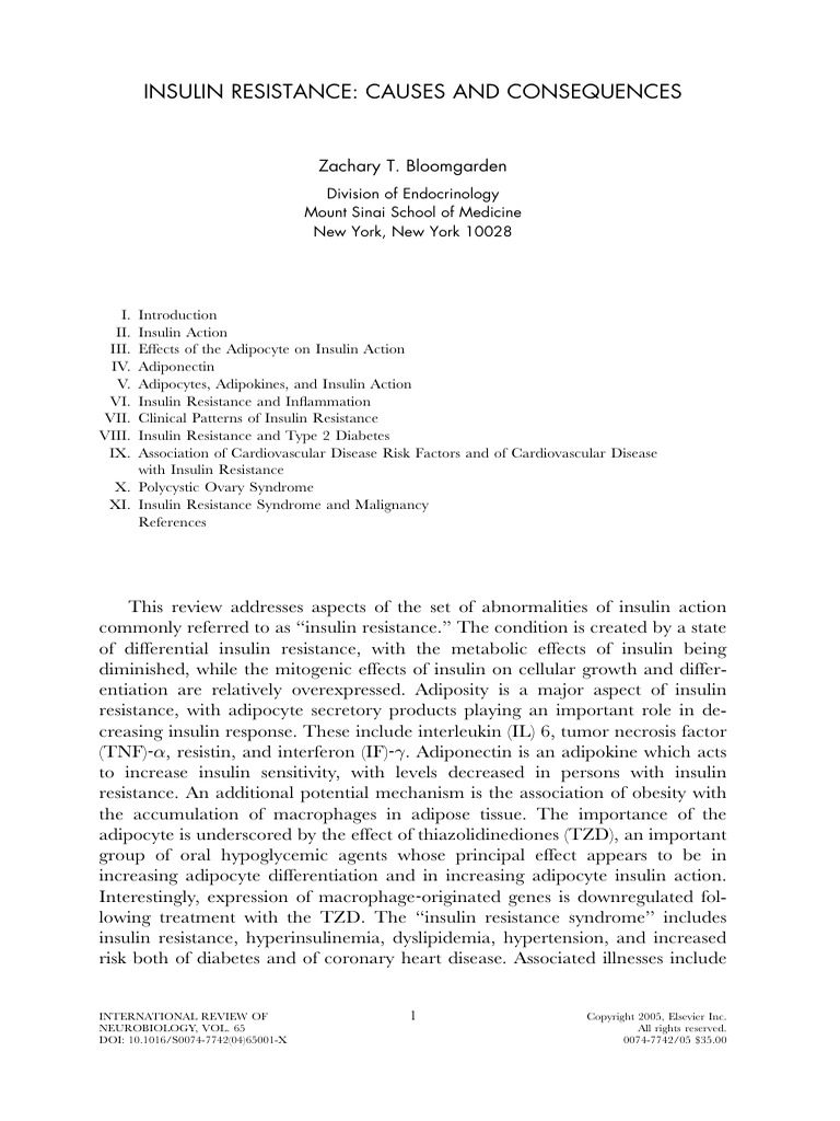 Insulin Resistance Causes and Consequences | PDF