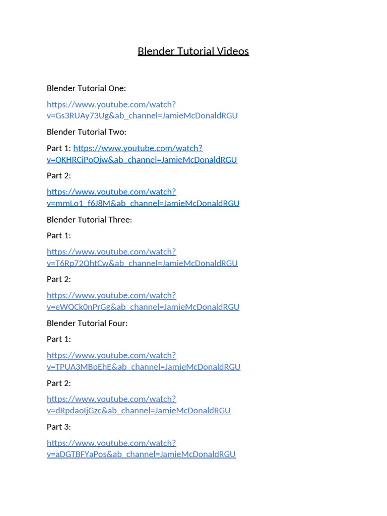 Blender Tutorial Videos | PDF