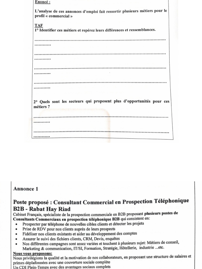 ETUDE DE CAS 1 METIER ET FORMATIONhxyd | PDF