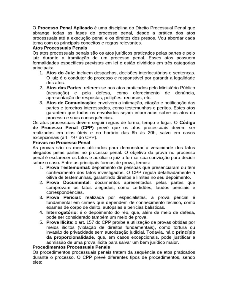Processo Penal Aplicado - EAD | PDF