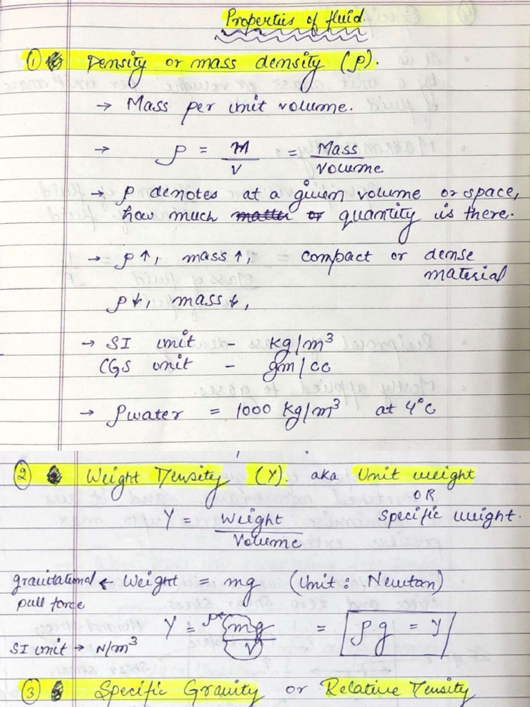 Unit 1 Fluid Properties Surface Tension Pdf