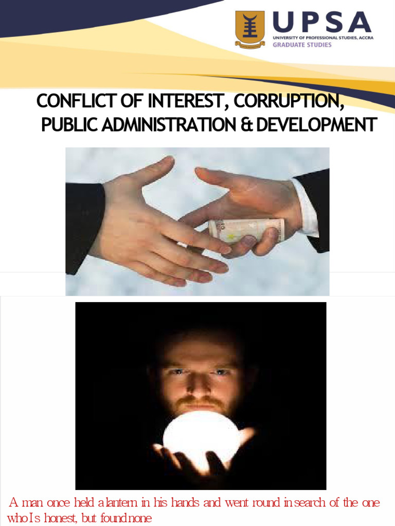 Public Admin Week 3 Lecture 3b - Conflict of Interest and Corruption | PDF