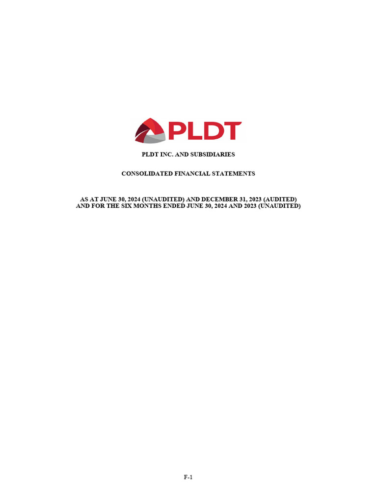 PLDT Inc. and Subsidiaries Consolidated Financial Statements | PDF