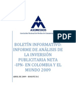 Boletín Informativo INVERSIÓN PUBLICITARIA 2009