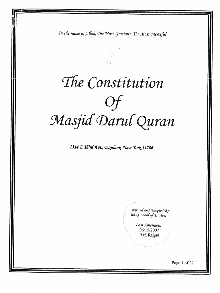 MDQ Constitution | PDF