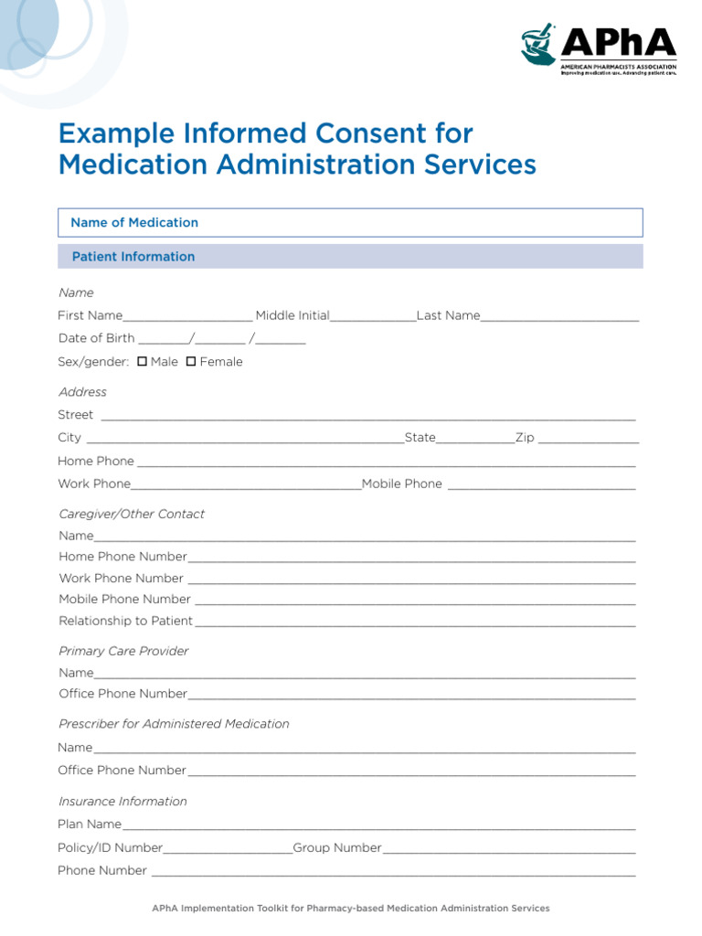 Informed Consent For Medications | PDF | Pharmacy | Self-Improvement