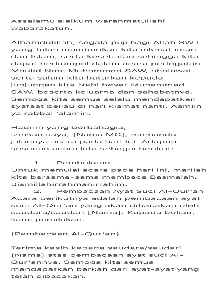 Assalamu'Alaikum Warahmatullahi Wabarakatuh. | PDF