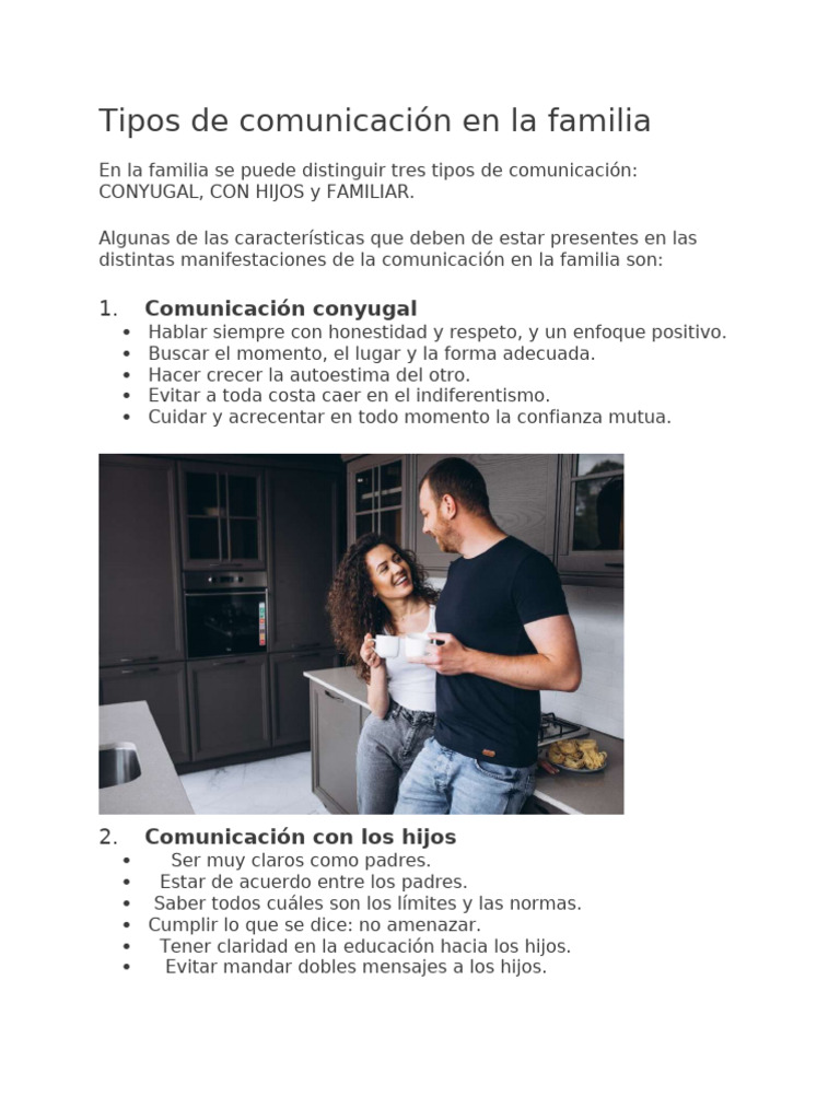 Tipos de Comunicación en La Familia | PDF