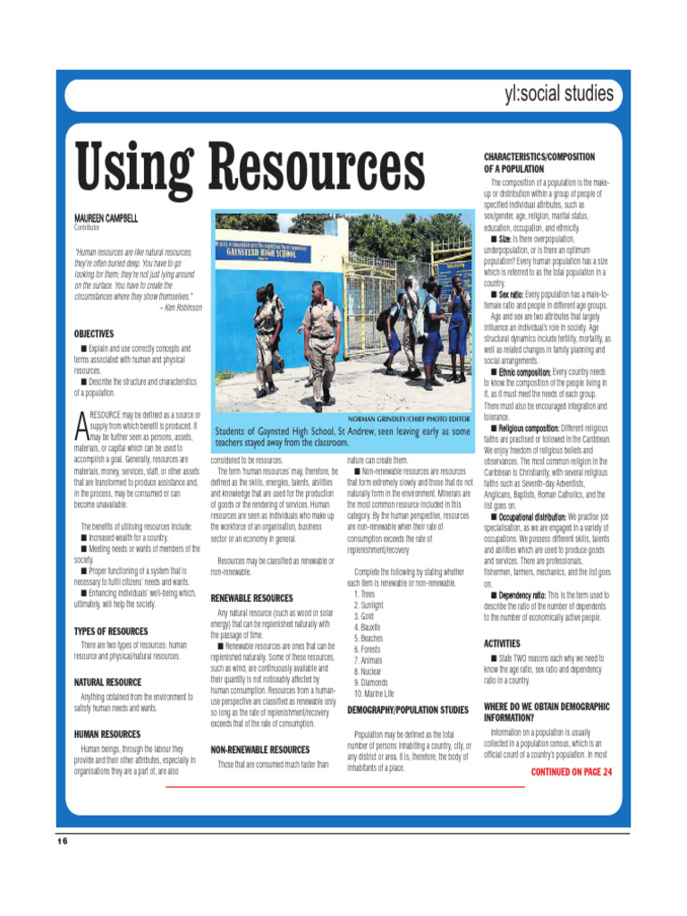 Understanding Human and Natural Resources | PDF | Resource ...