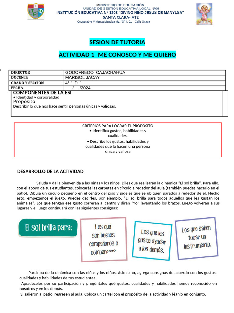 Sesion de tutoria-CARTILLA PREVENCIÓN S. | PDF | Crecimiento personal y ...