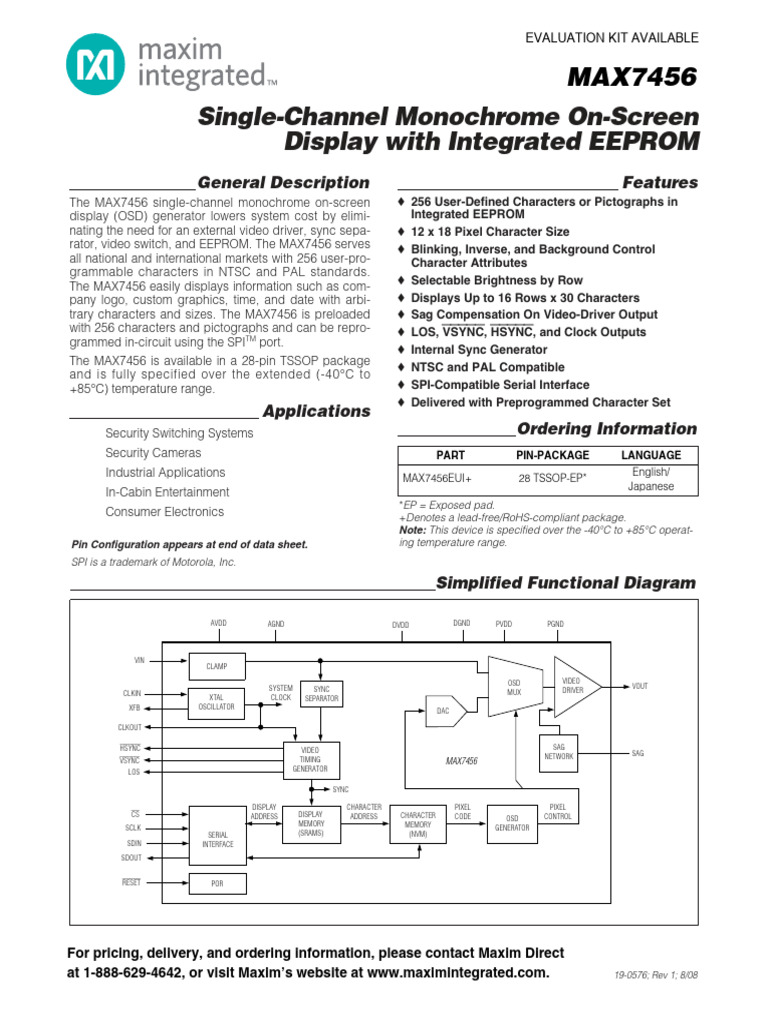 Max 7456 | PDF