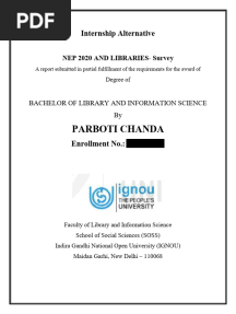 Blis Sample Alternative Internship - Nep 2020 & Libraries - Sample PDF