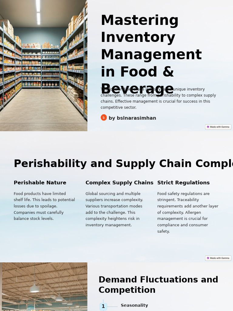 Effective Inventory Management in F&B | PDF | Supply Chain | Inventory