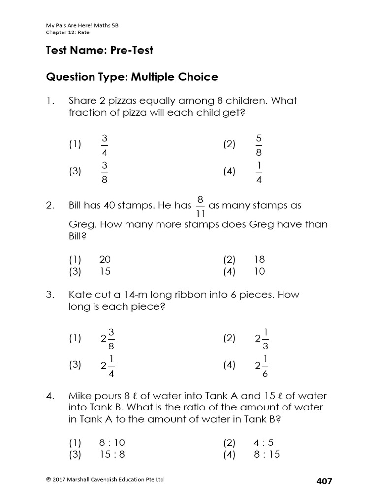 5B Pre-Test | PDF