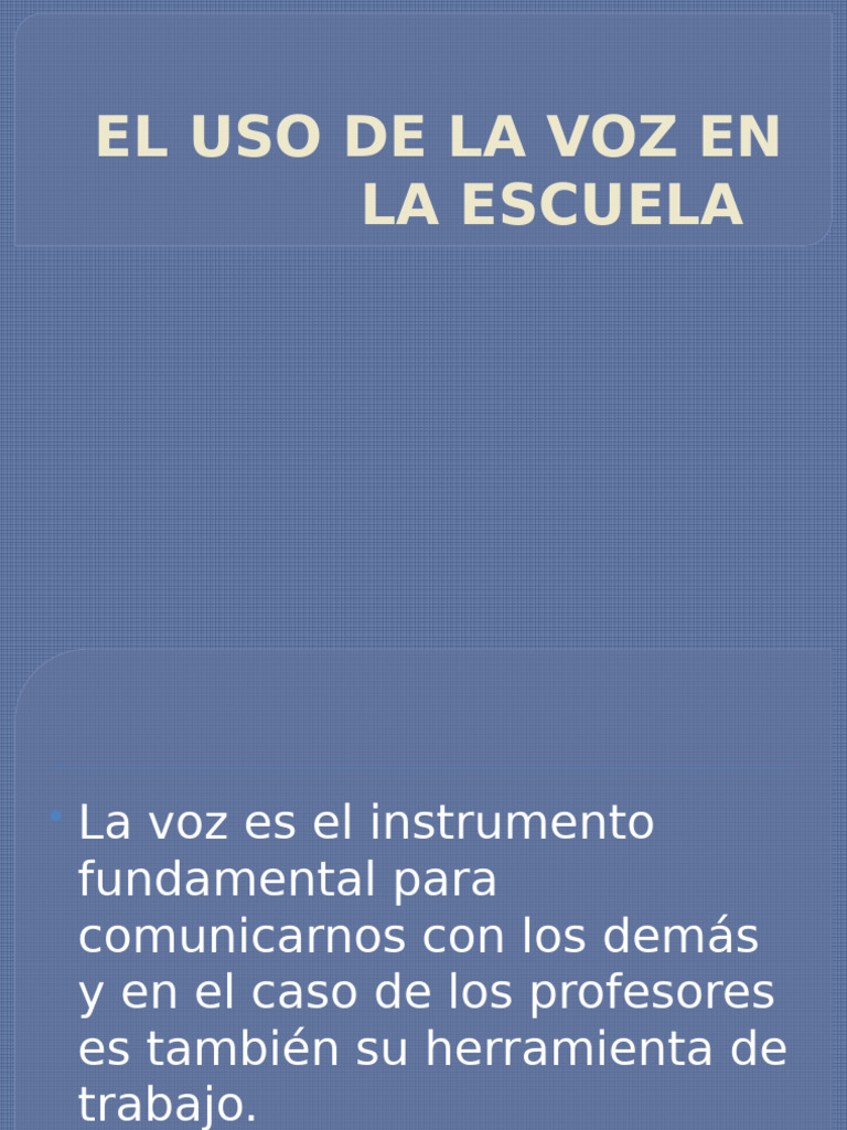 EL USO DE LA VOZ EN LA ESCUELA | PDF | Estrés (biología) | Medicina CLINICA