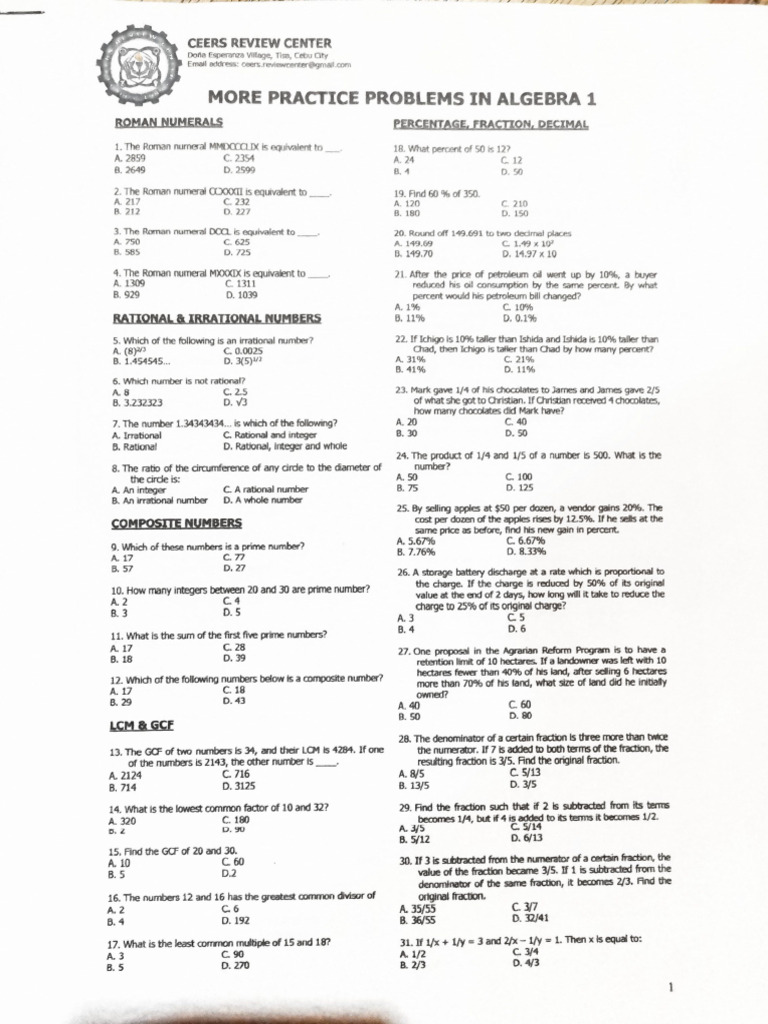 Algebra 1 02-Sep-2024 22-13-26 | PDF