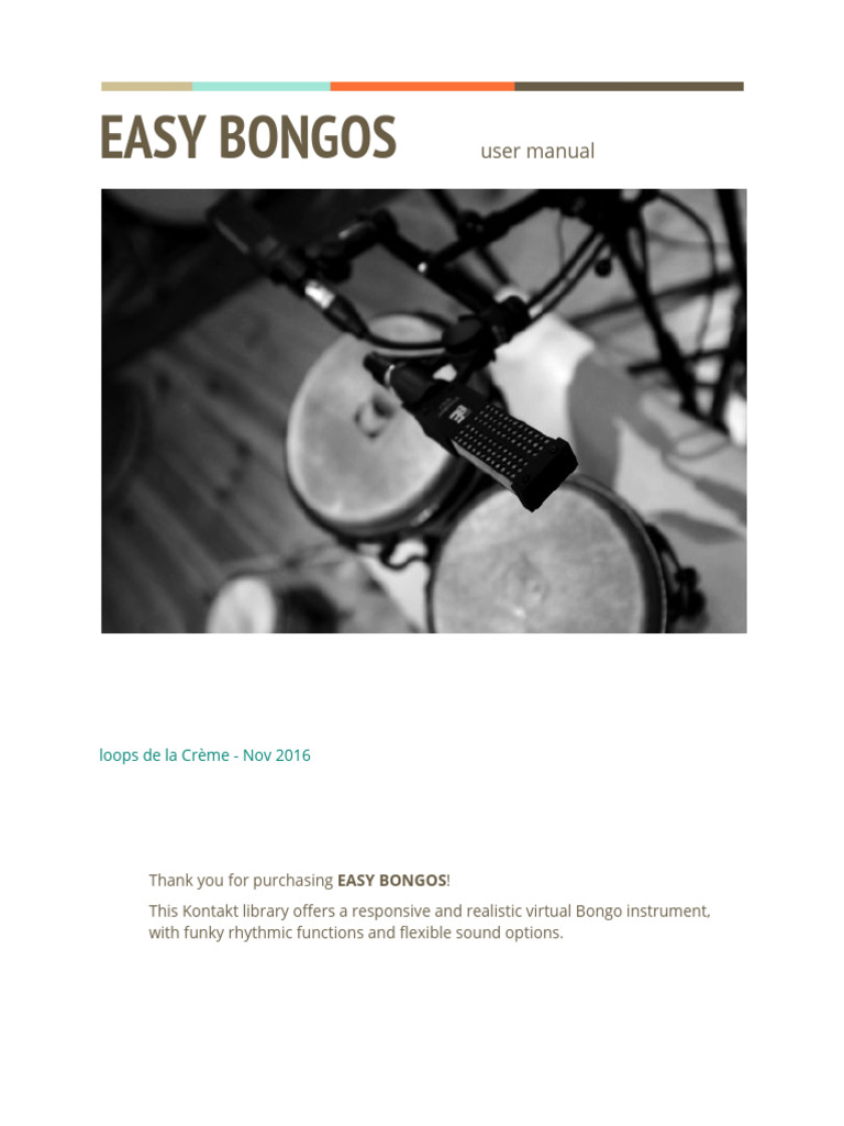 Easy Bongos User Manual | PDF | Equalization (Audio) | Zip (File Format)