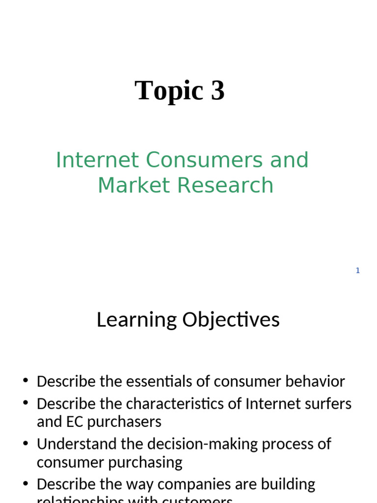 Topic 3 - Internet Consumer and Market Research | PDF