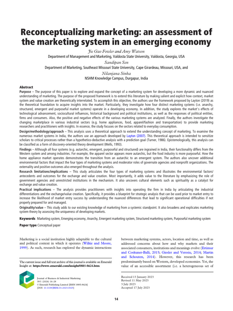 Marketing Systems in Emerging Economies | PDF | Marketing | Business