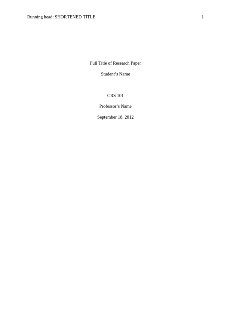 Apa Research Paper Template 2 1 Pdf
