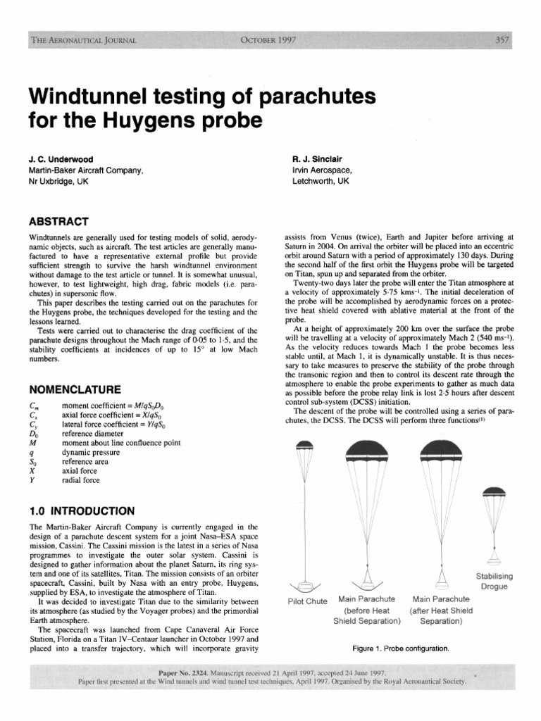Windtunnel Testing of Parachutes | PDF