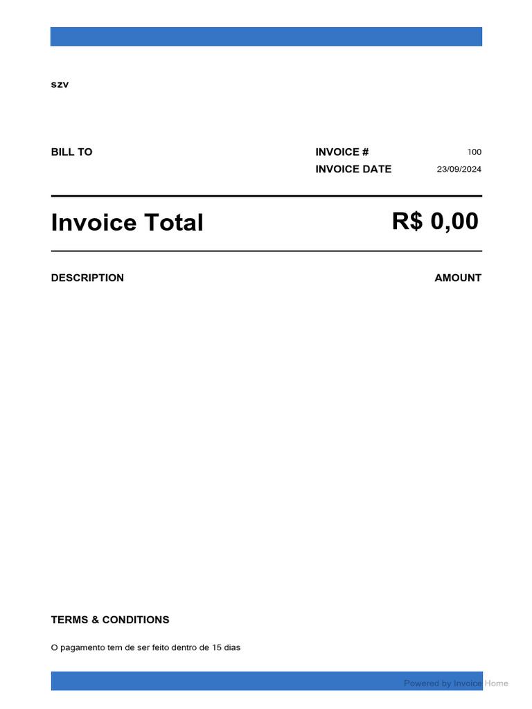 Invoice Total R$ 0,00 | PDF