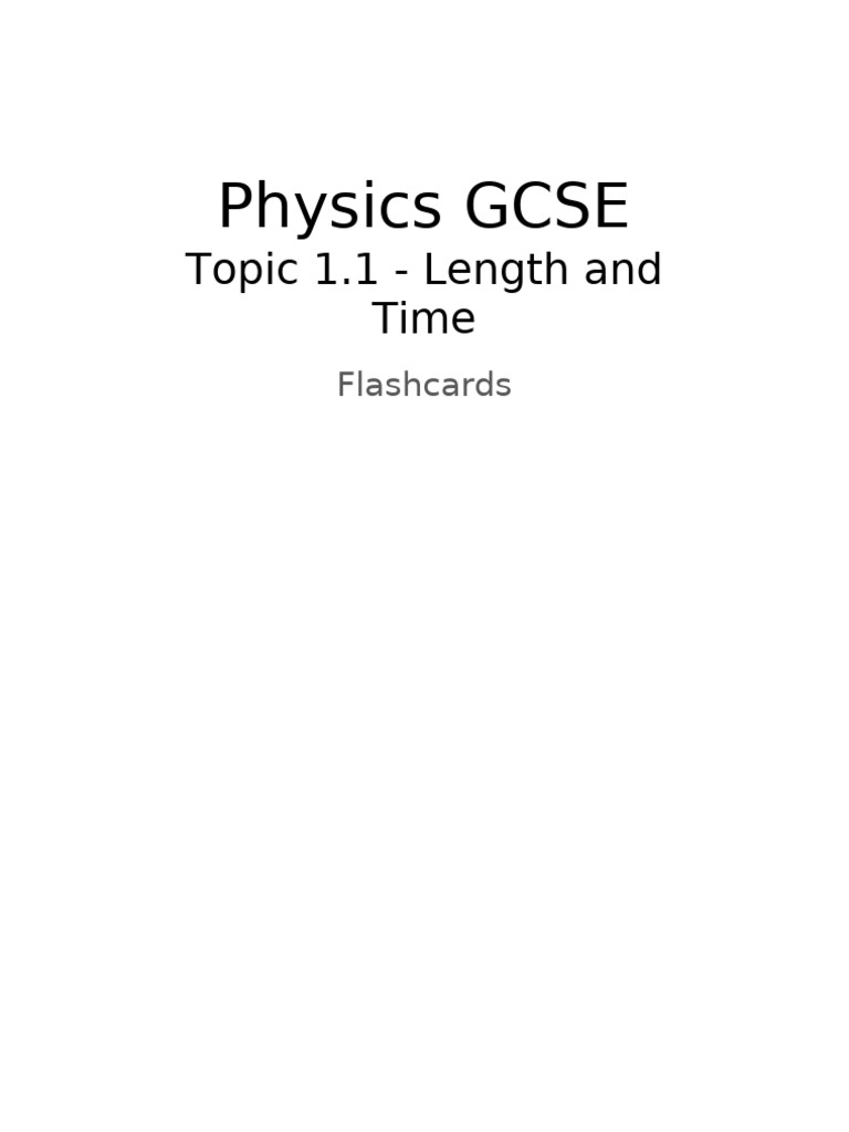 Flashcards - Topic 1.1 Length and Time - Physics IGCSE | PDF