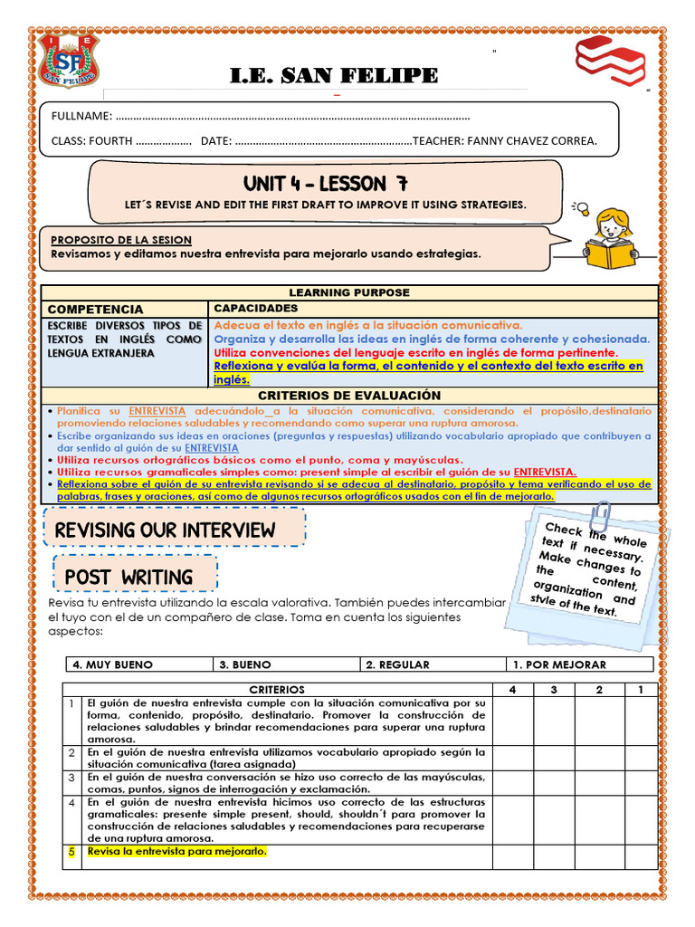Lesson 7 Unit 4 4th Grade New Pdf