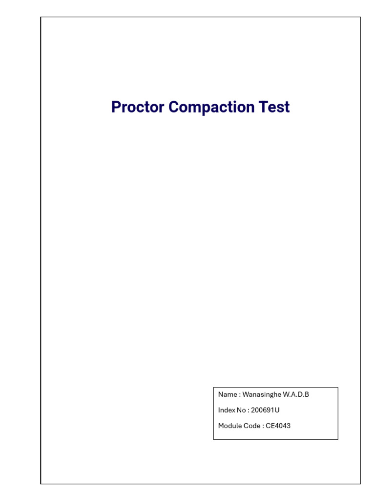 200691U - Proctor Compaction Test | PDF