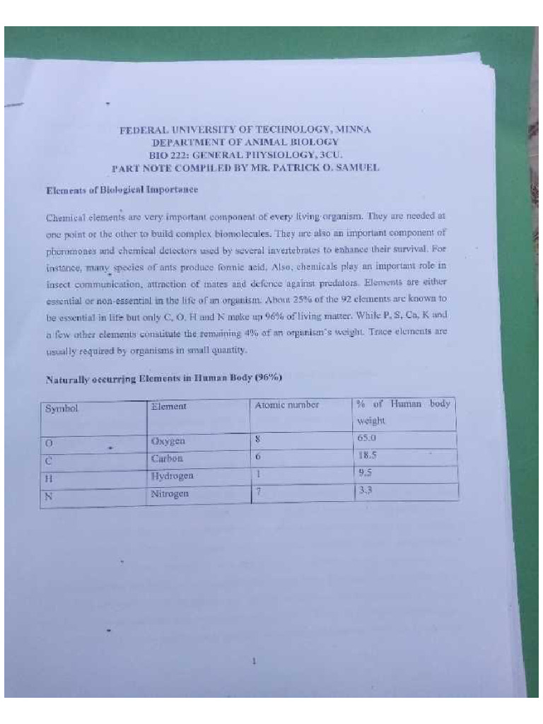 Bio 222 Lecture Note | PDF