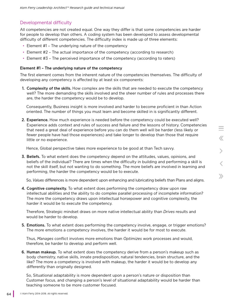 Korn Ferry Study On Competency Difficulty | PDF