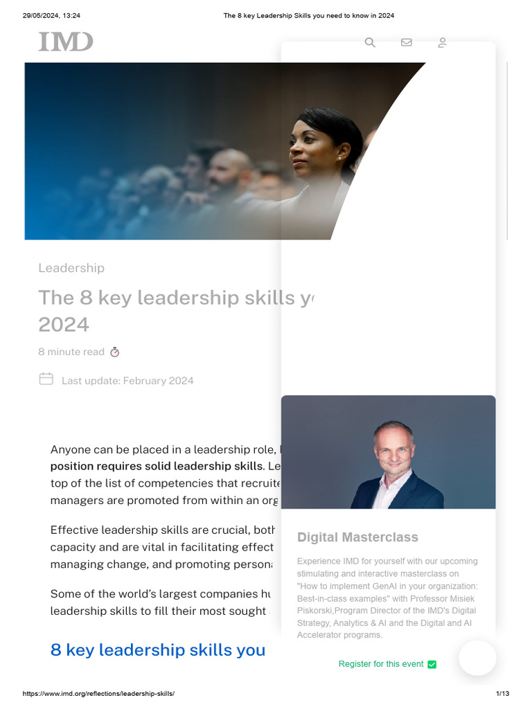 The 8 Key Leadership Skills You Need To Know In 2024 Pdf