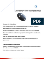 BFT MITTO 2-4 Remote Control Programming