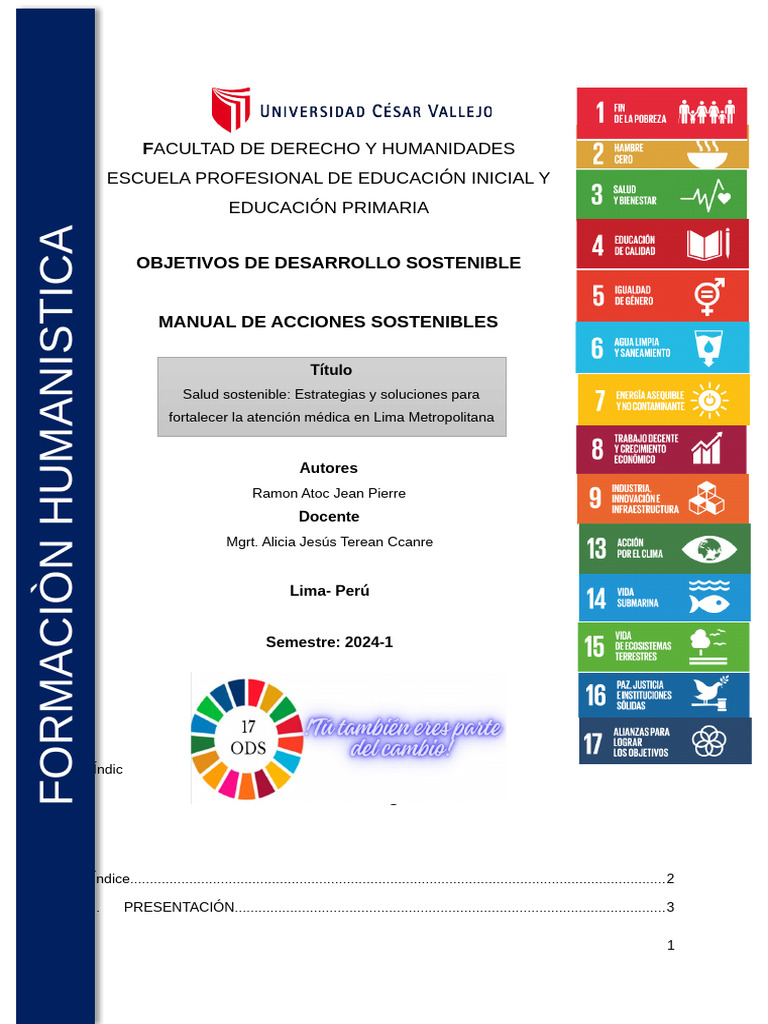 Manual de Acciones Sostenibles - ODS | PDF