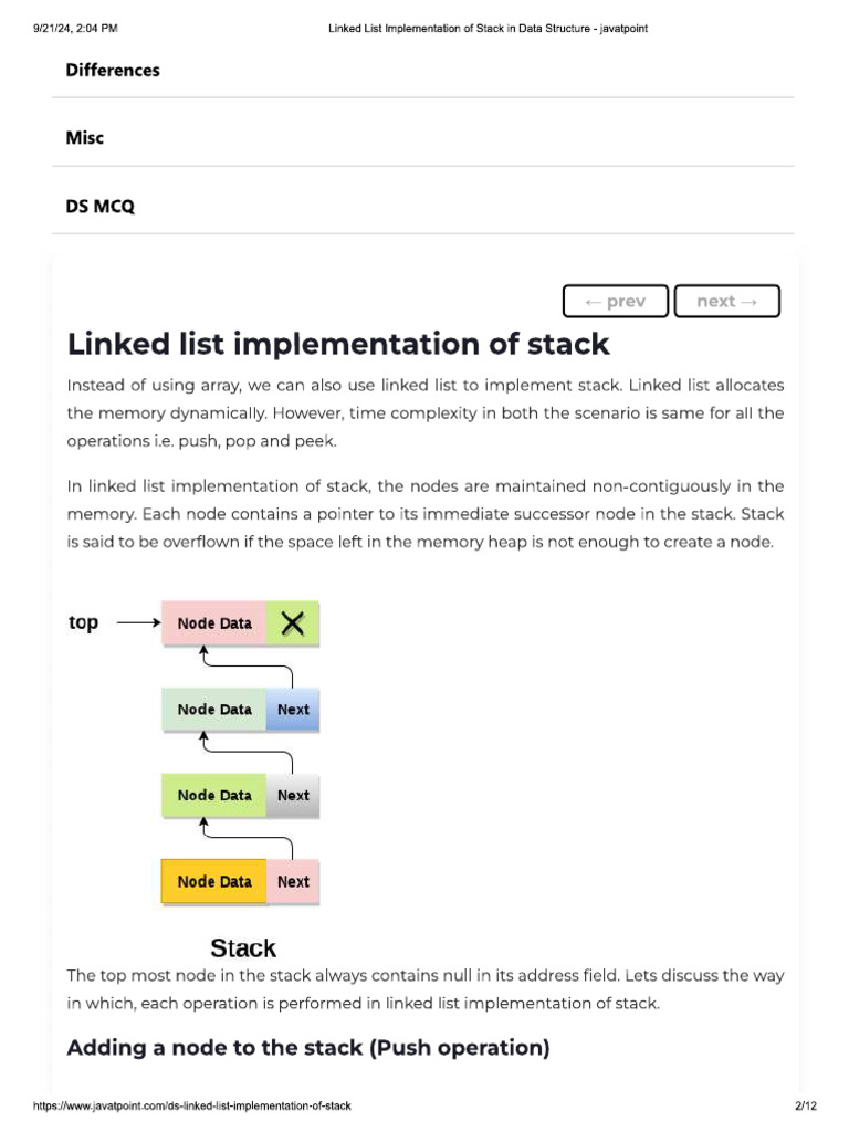 Linked List Implementation | PDF