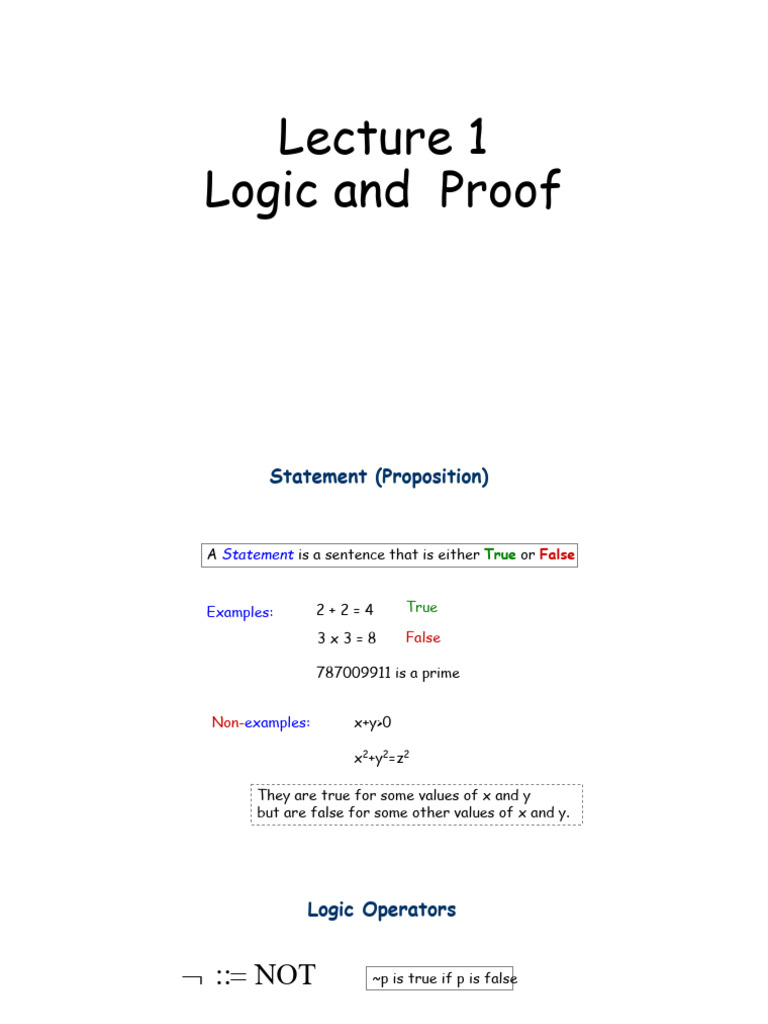 Lec 1 2 Logic Basicconcepts | PDF