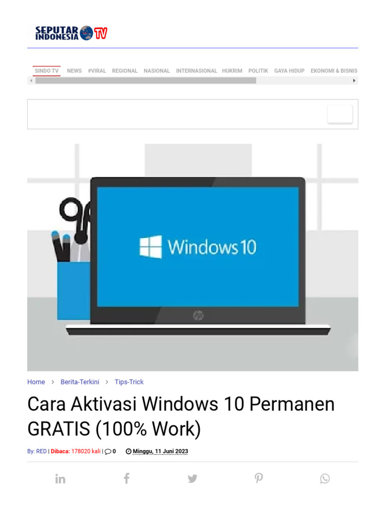 Cara Aktivasi Windows 10 Permanen GRATIS (100% Work) PDF