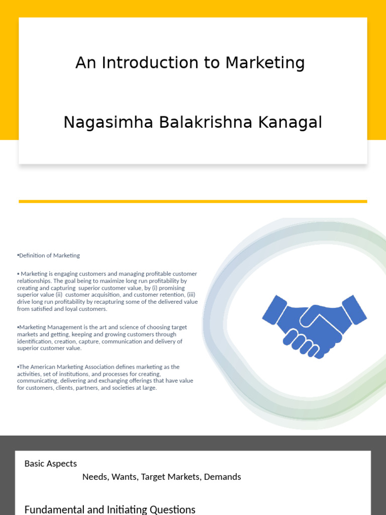 Introduction To Marketing (Week 1) | PDF