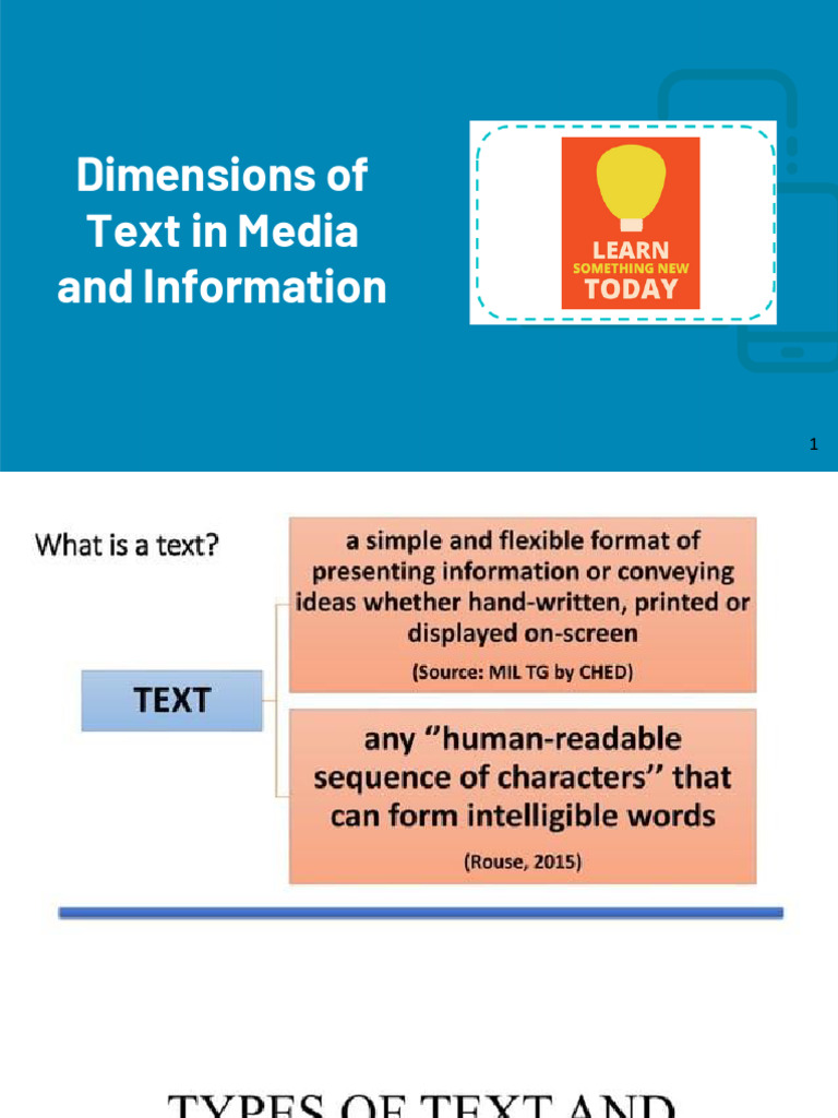 Dimension of Text in Media | PDF | Social Science | Self-Improvement