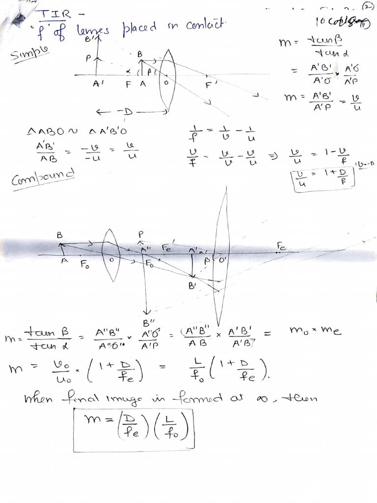 Ray optics numericals | PDF