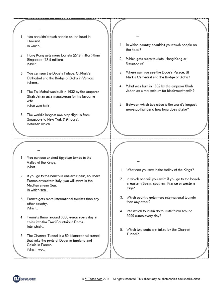 Travel Questions Quiz | PDF