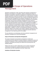 Nature and Scope of Operations Management