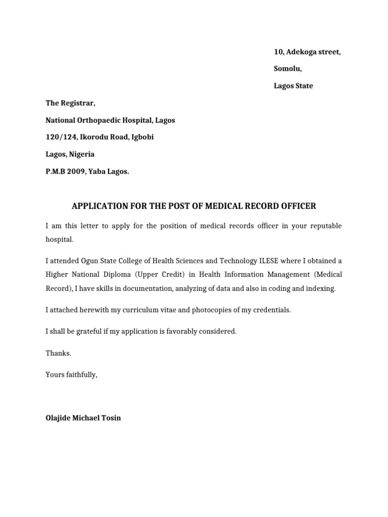 Application Letter | PDF
