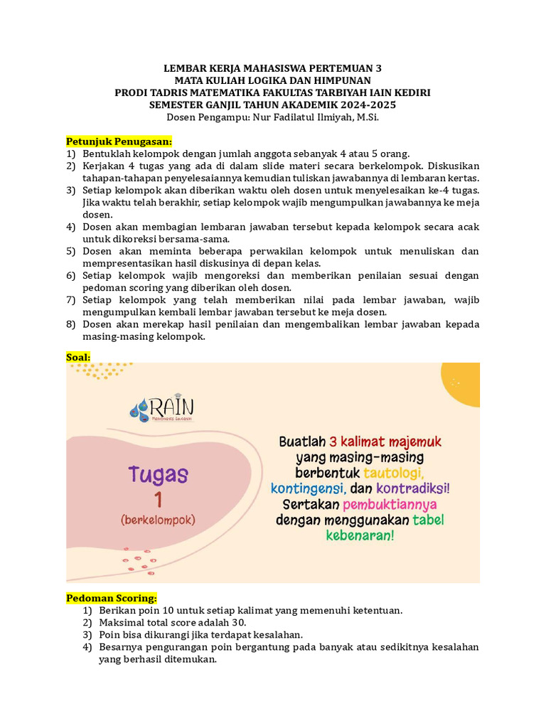 LKM Pertemuan 03 | PDF