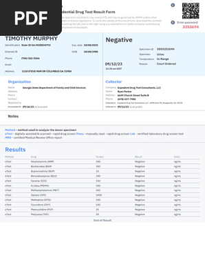 negative drug test results