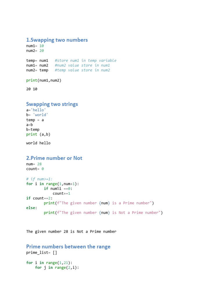 Python basic programs pdf
